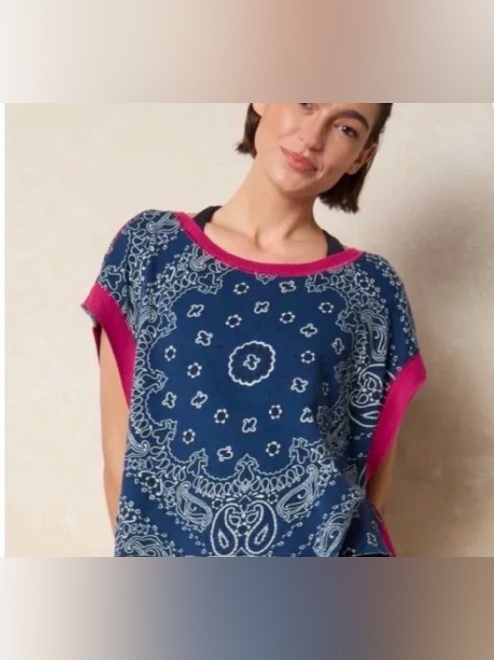 Natural Life Cut It Out Cotton Tee - Indigo Bandana - S NTW